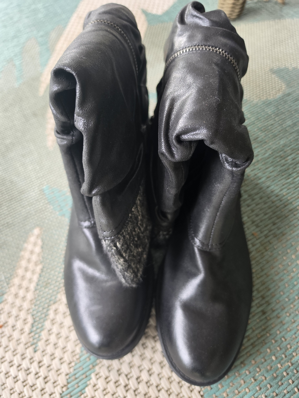 Women’s Black Fold-Over Ankle Boots
